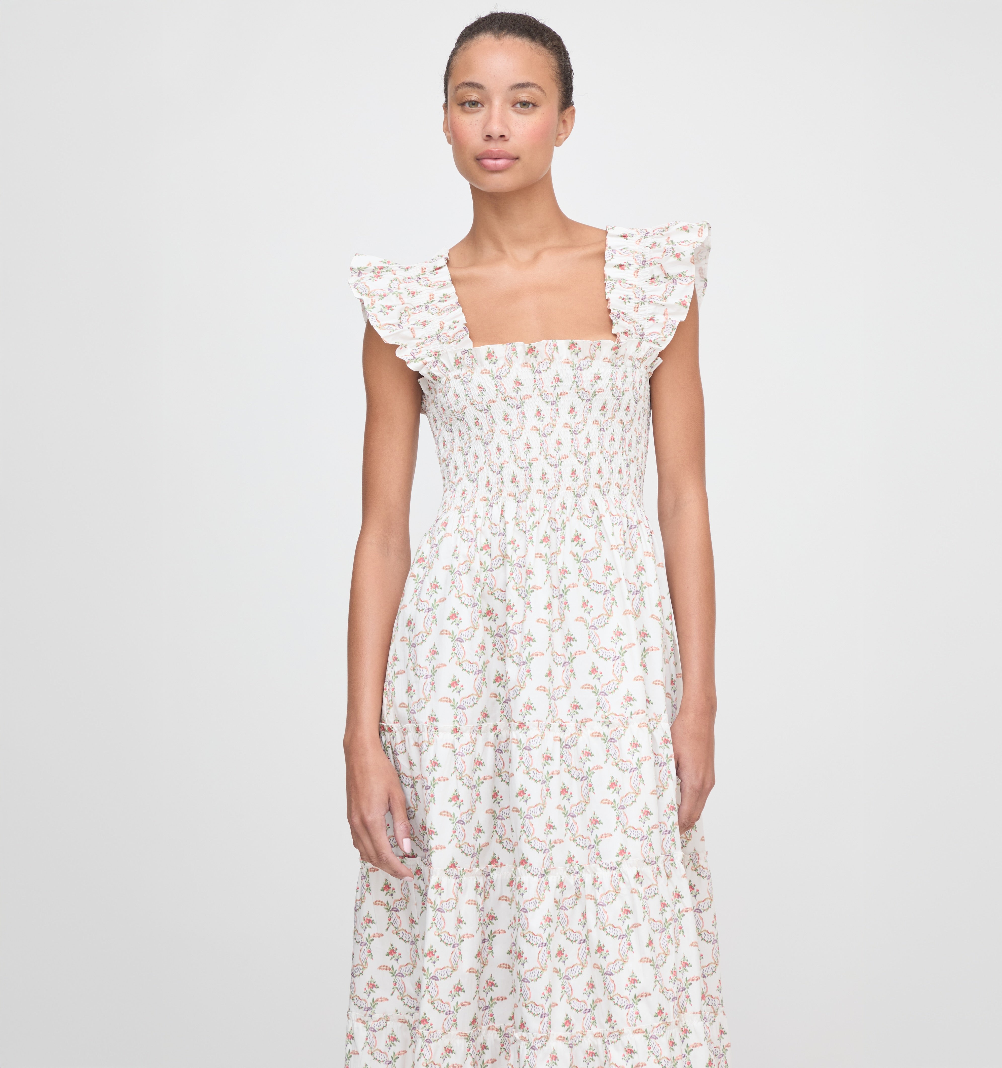 The Ellie Nap Dress - Pink Ribbon Rose Ikat