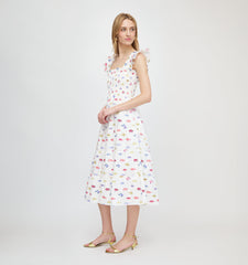 The Ellie Nap Dress - White Rainbow Fish