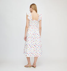 The Ellie Nap Dress - White Rainbow Fish