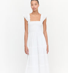 The Ellie Nap Dress - White Shadow Stripe