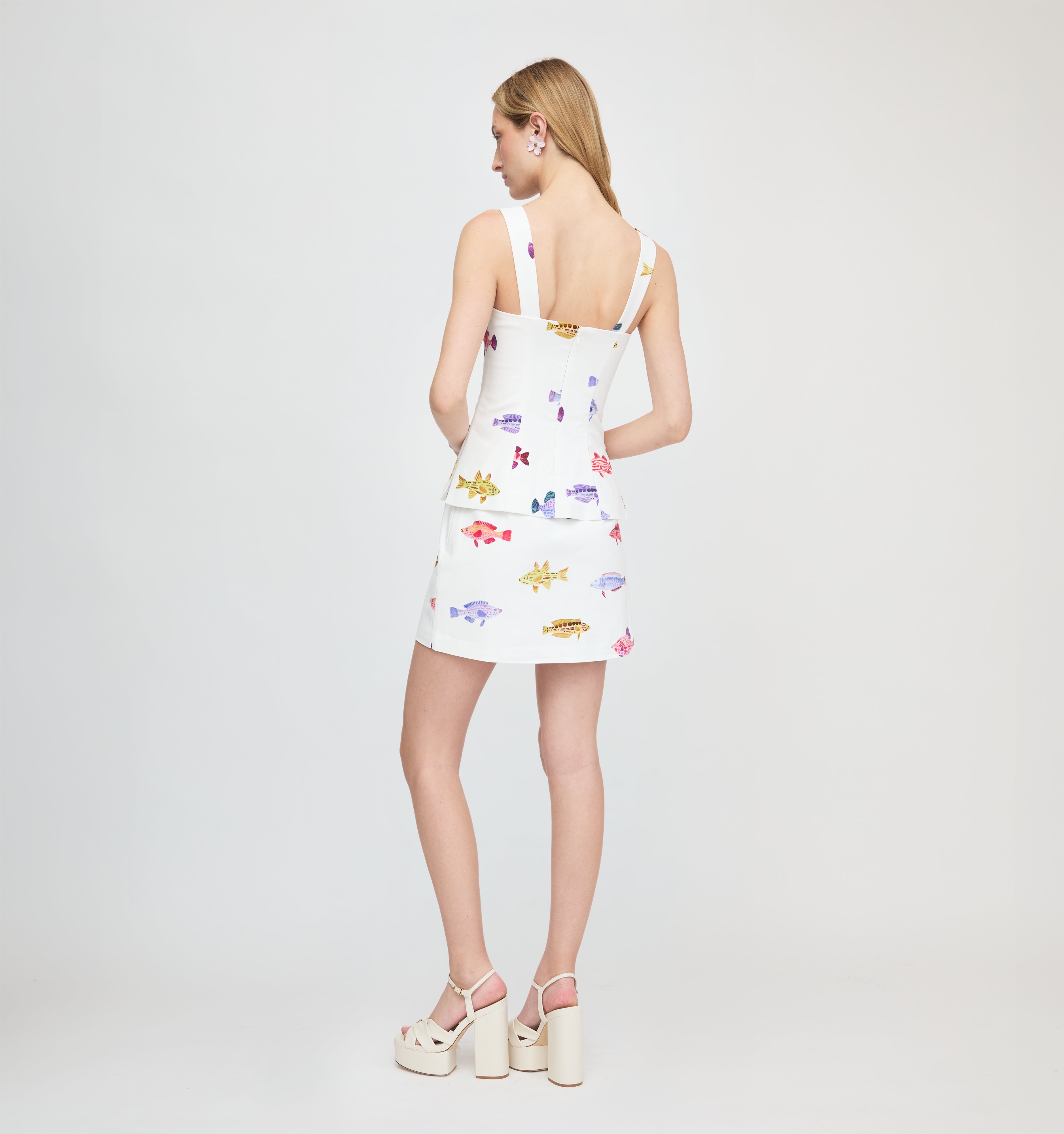 The Emma Top - White Rainbow Fish