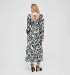 The Eugenia Nap Dress - Jacobean Bloom Blue/Green