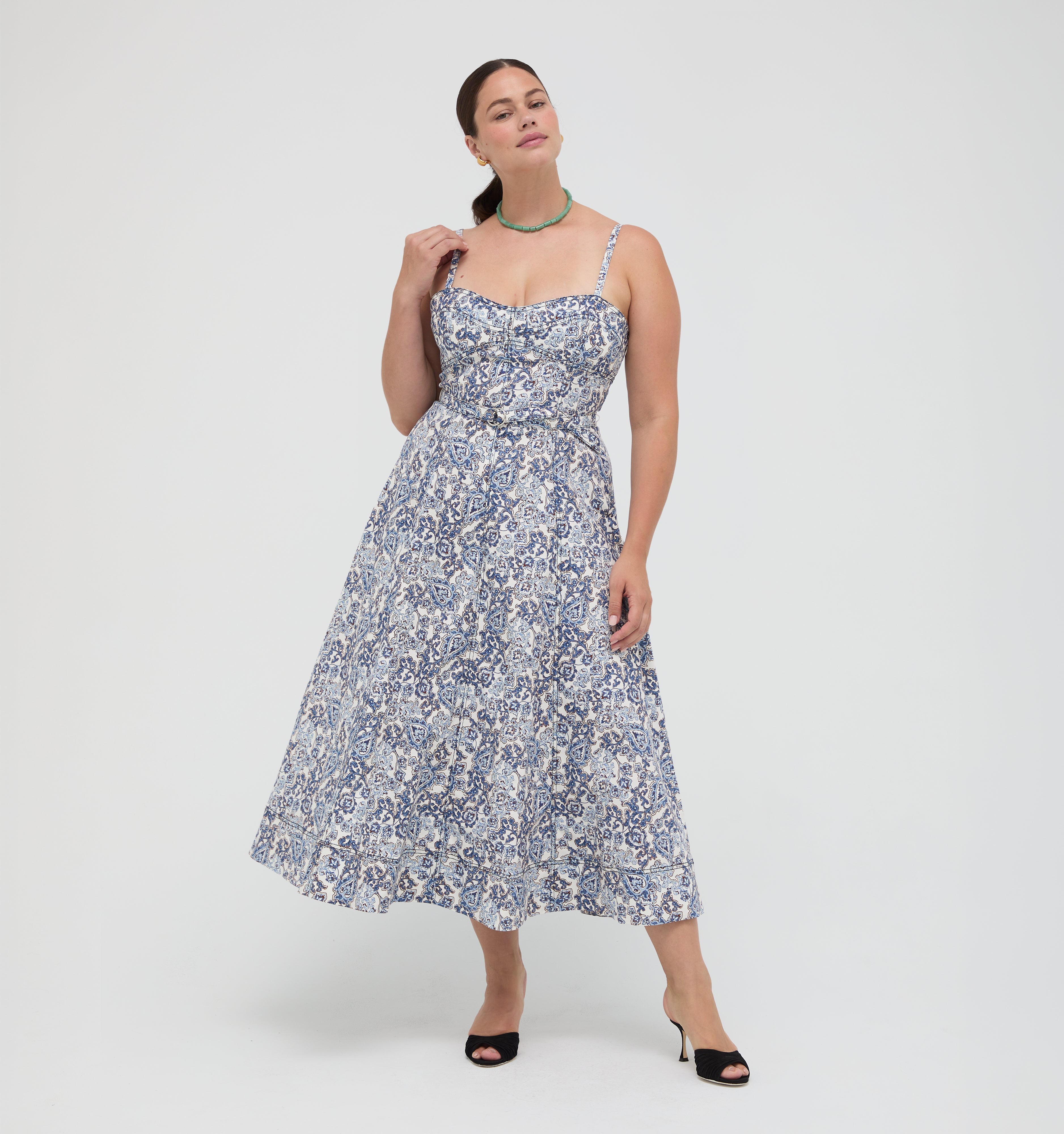 The Fiona Dress - Chedworth Paisley Blue