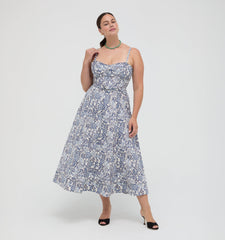 The Fiona Dress - Chedworth Paisley Blue