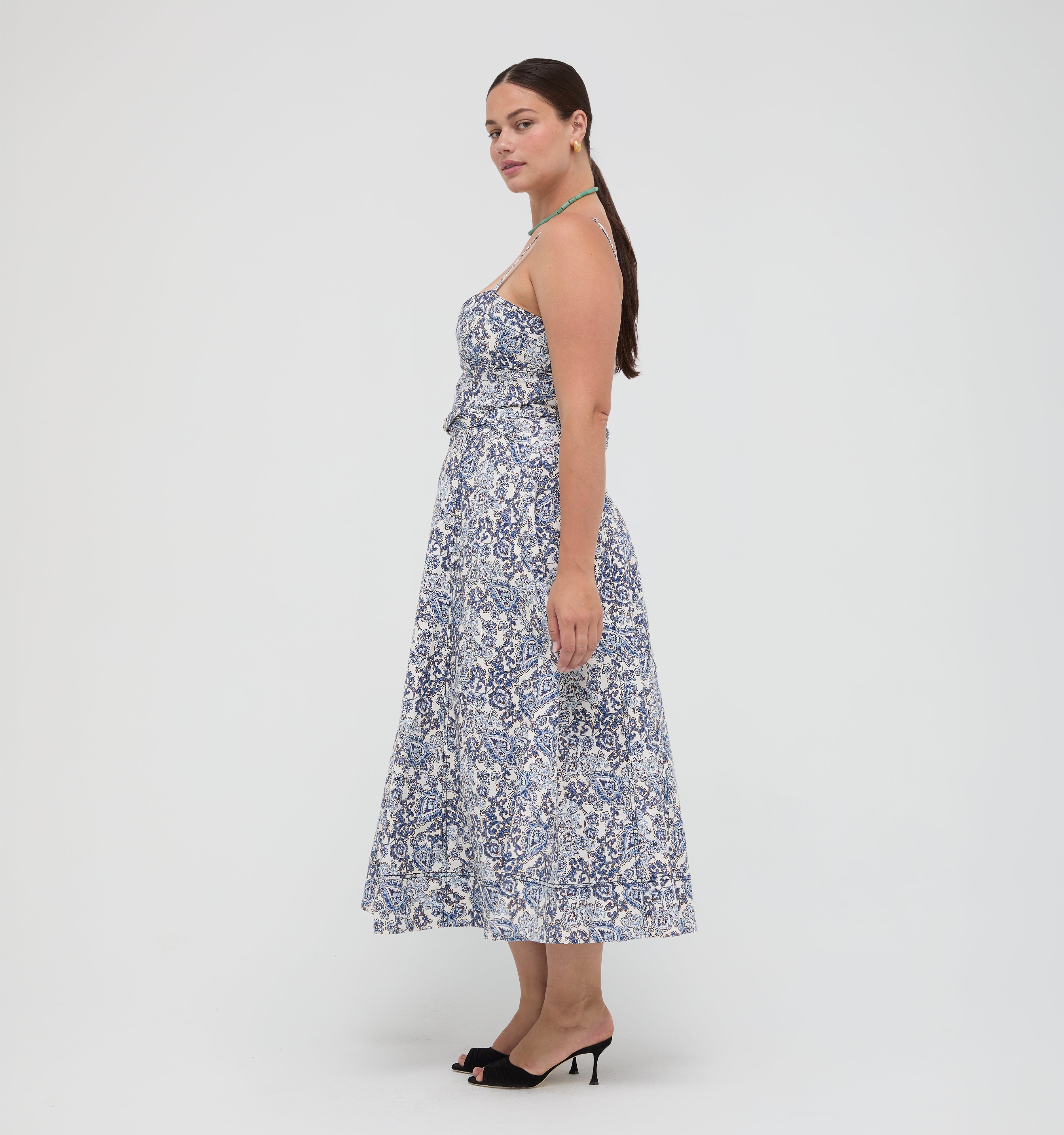 The Fiona Dress - Chedworth Paisley Blue