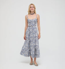 The Fiona Dress - Chedworth Paisley Blue