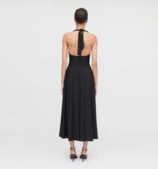 The Fleur Midi Dress - Black Jersey