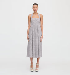 The Fleur Midi Dress - Chocolate Gingham