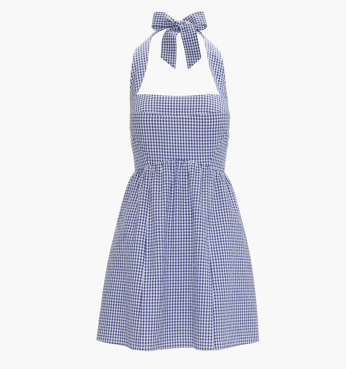 The Fleur Mini Dress - Navy Gingham