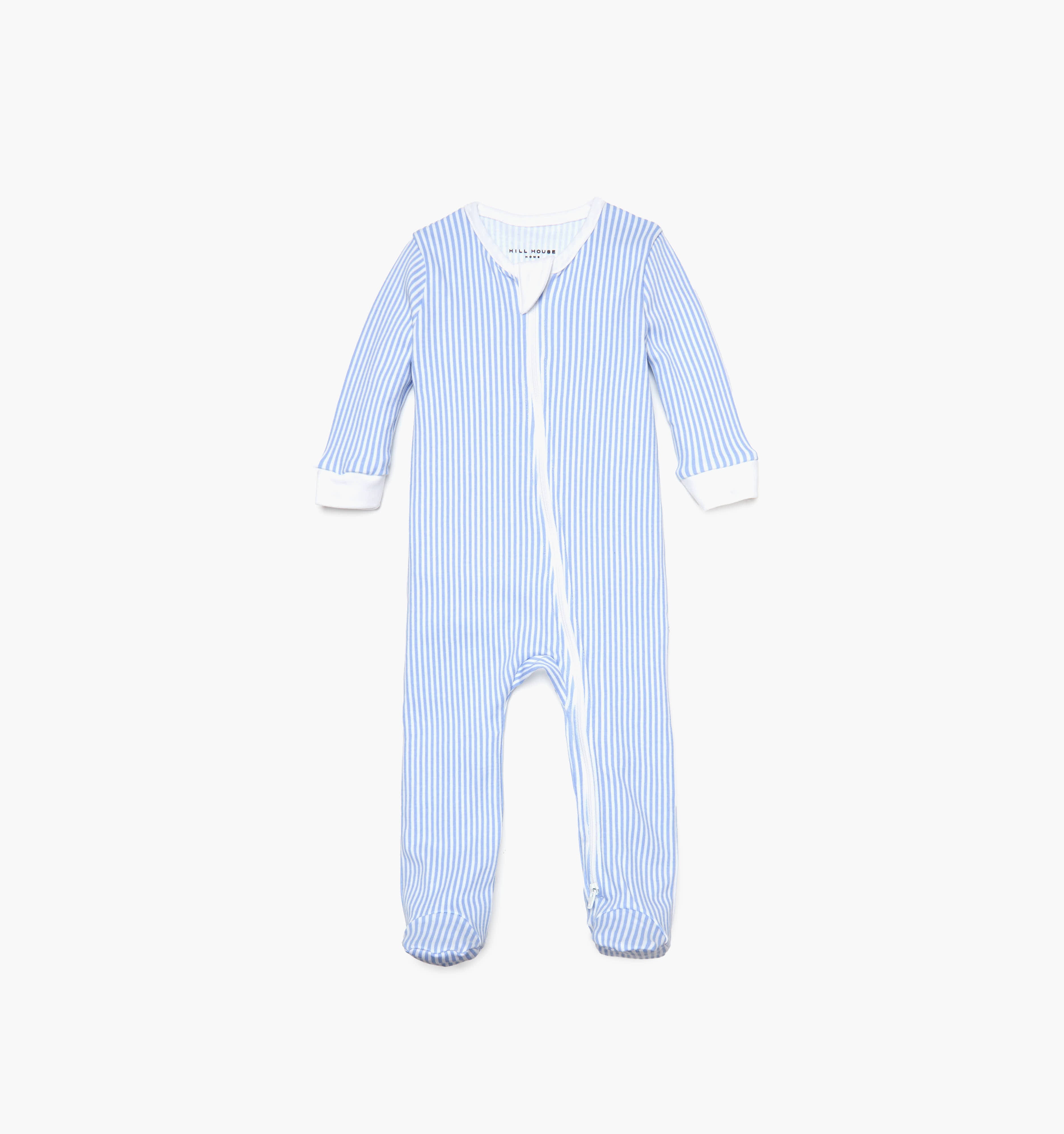 The Footie Pajama - Blue/White Stripe