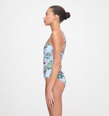 The Giana One Piece - Light Blue Jungle Floral