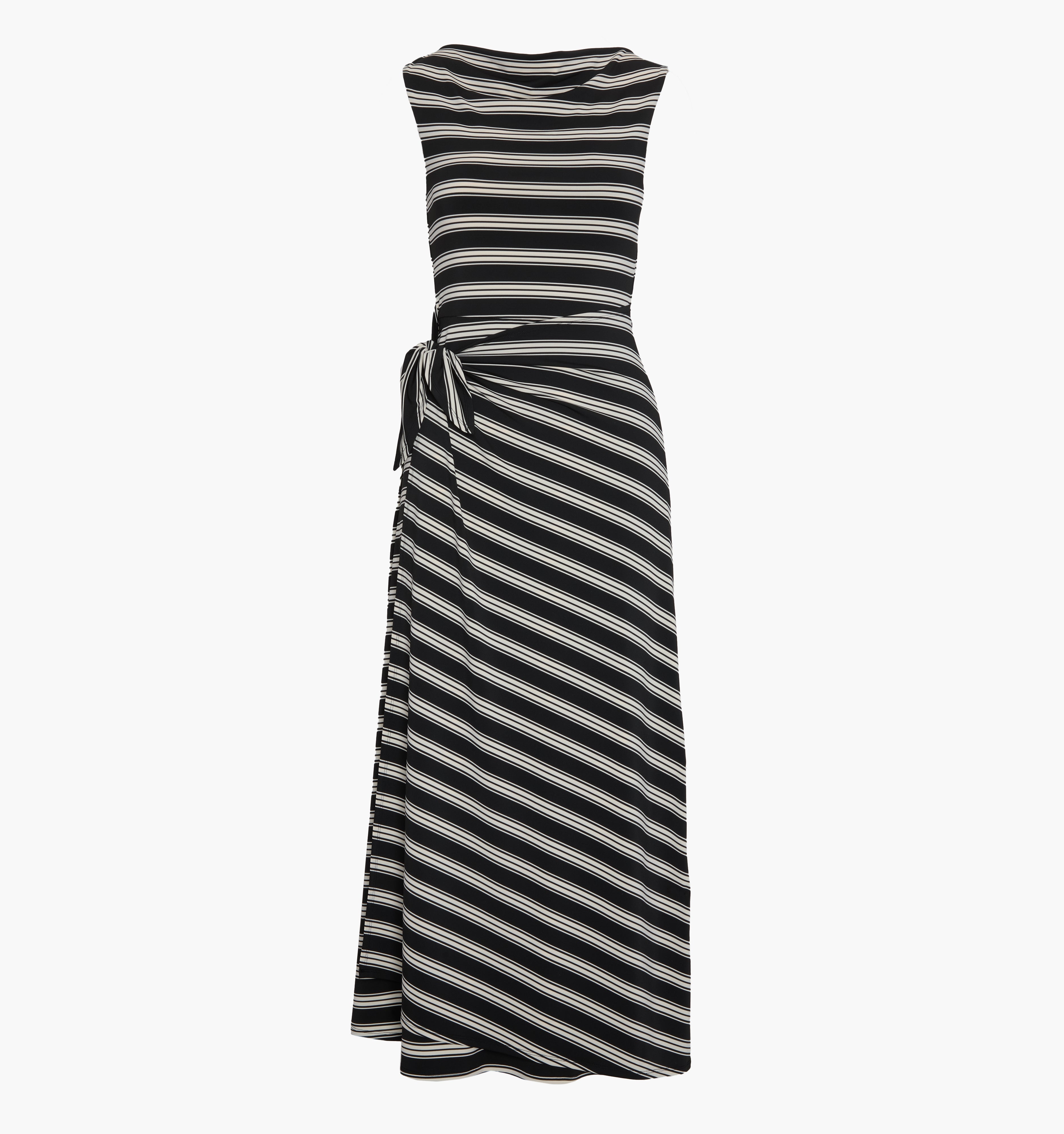 The Jayne Dress - Black/Ivory Stripe