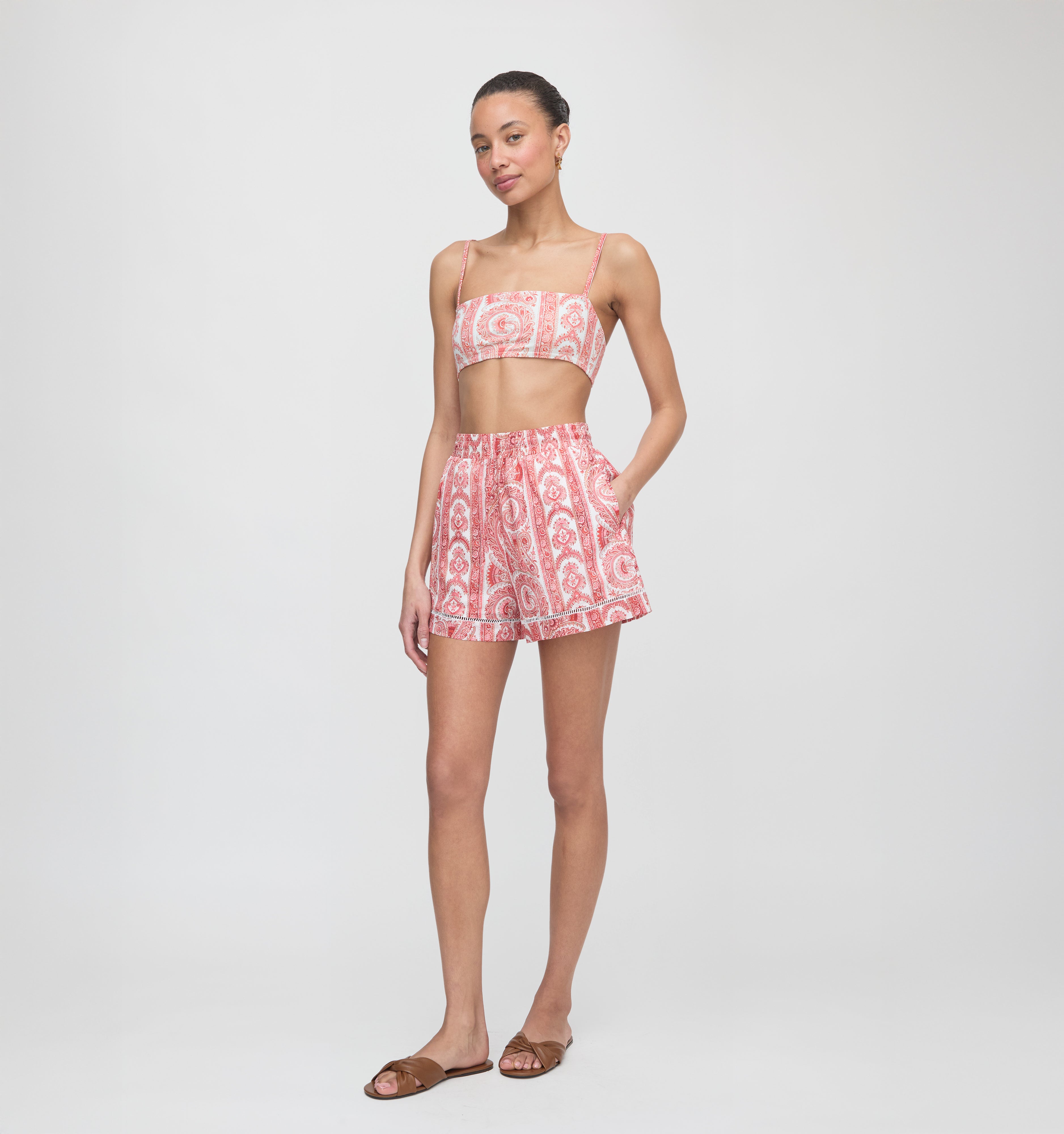The Juno Bikini Set - Coral Corsica Paisley