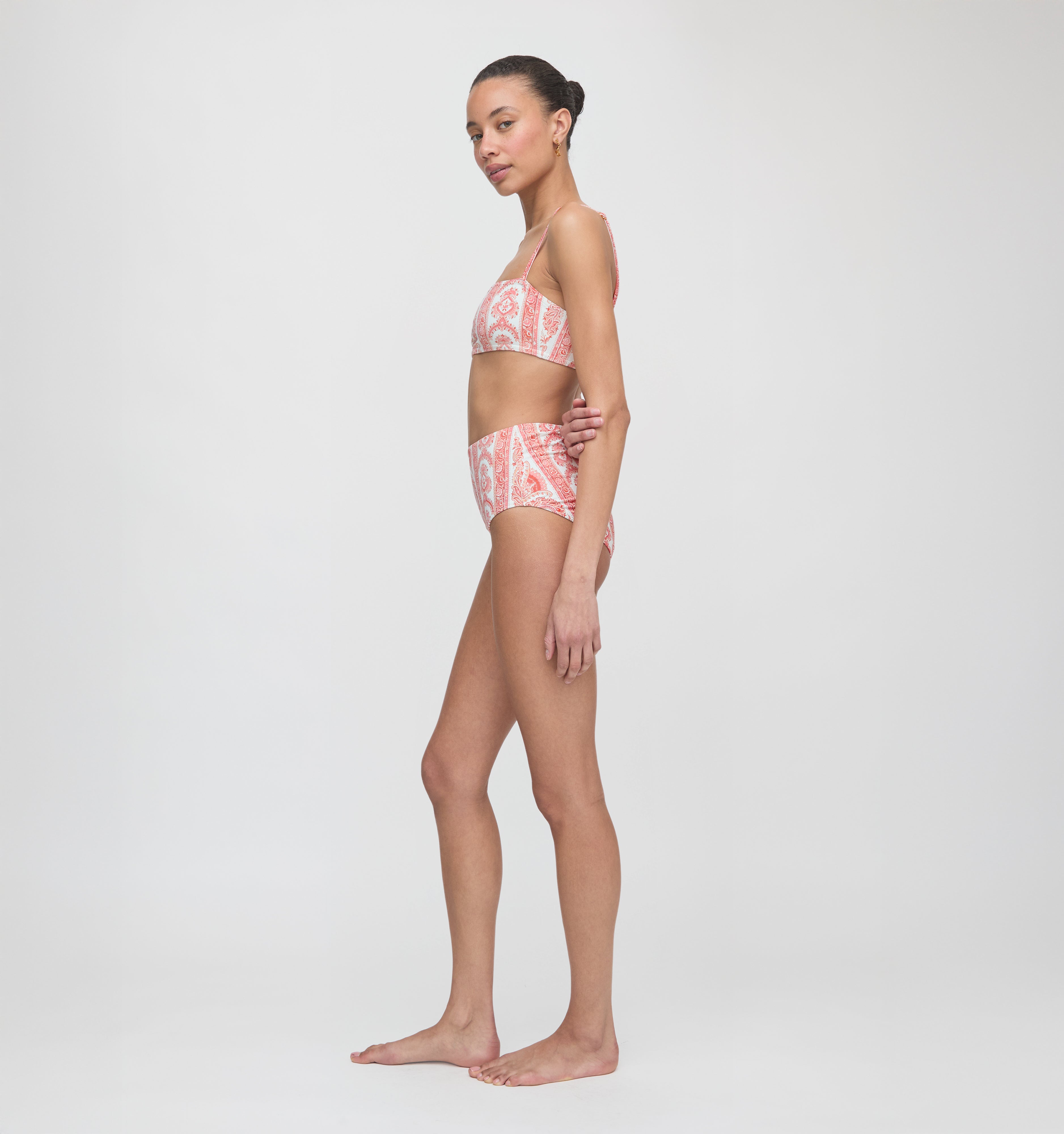The Juno Bikini Set - Coral Corsica Paisley