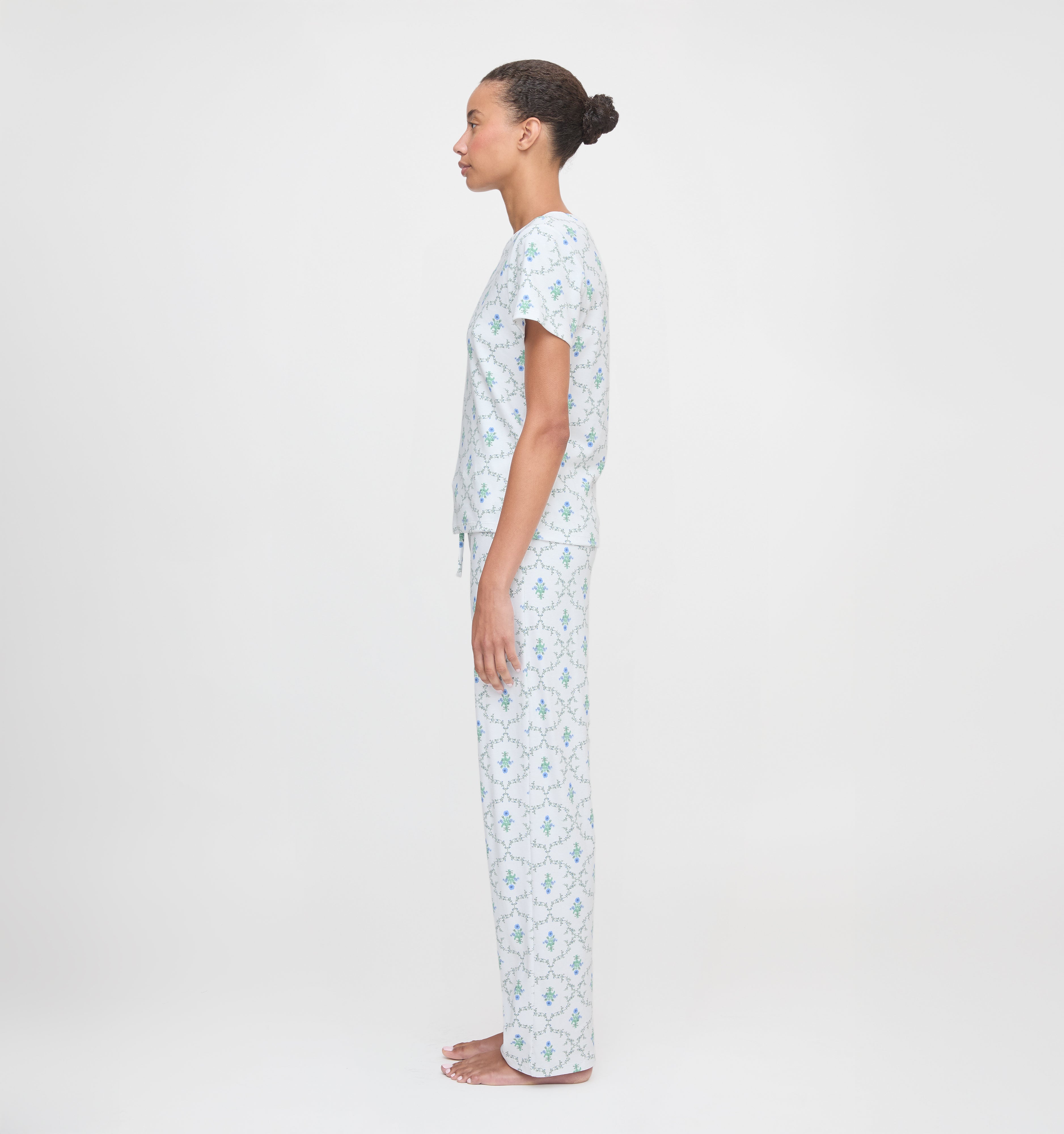 The Kelly Pajama Set - Green Trellis