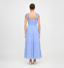 The Kimmy Maxi Nap Dress - Bluebird Tonal Seersucker