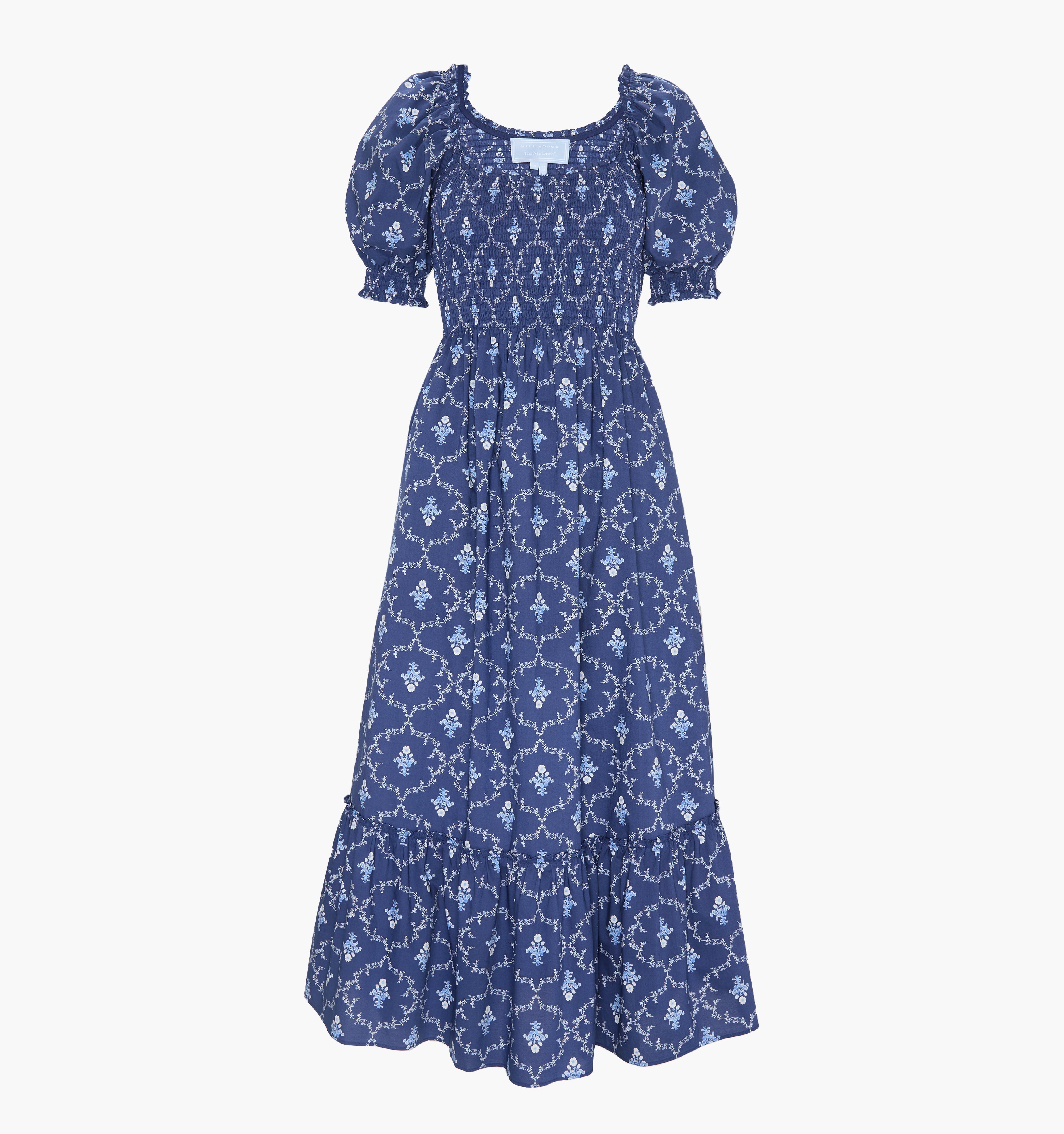 The Louisa Nap Dress - Navy Trellis