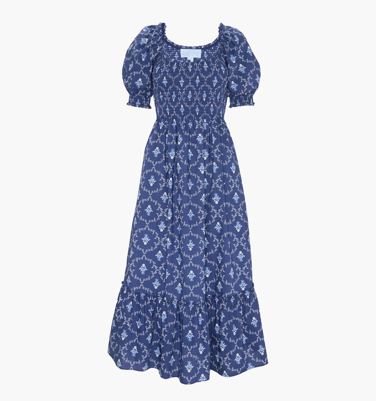 The Louisa Nap Dress - Navy Trellis