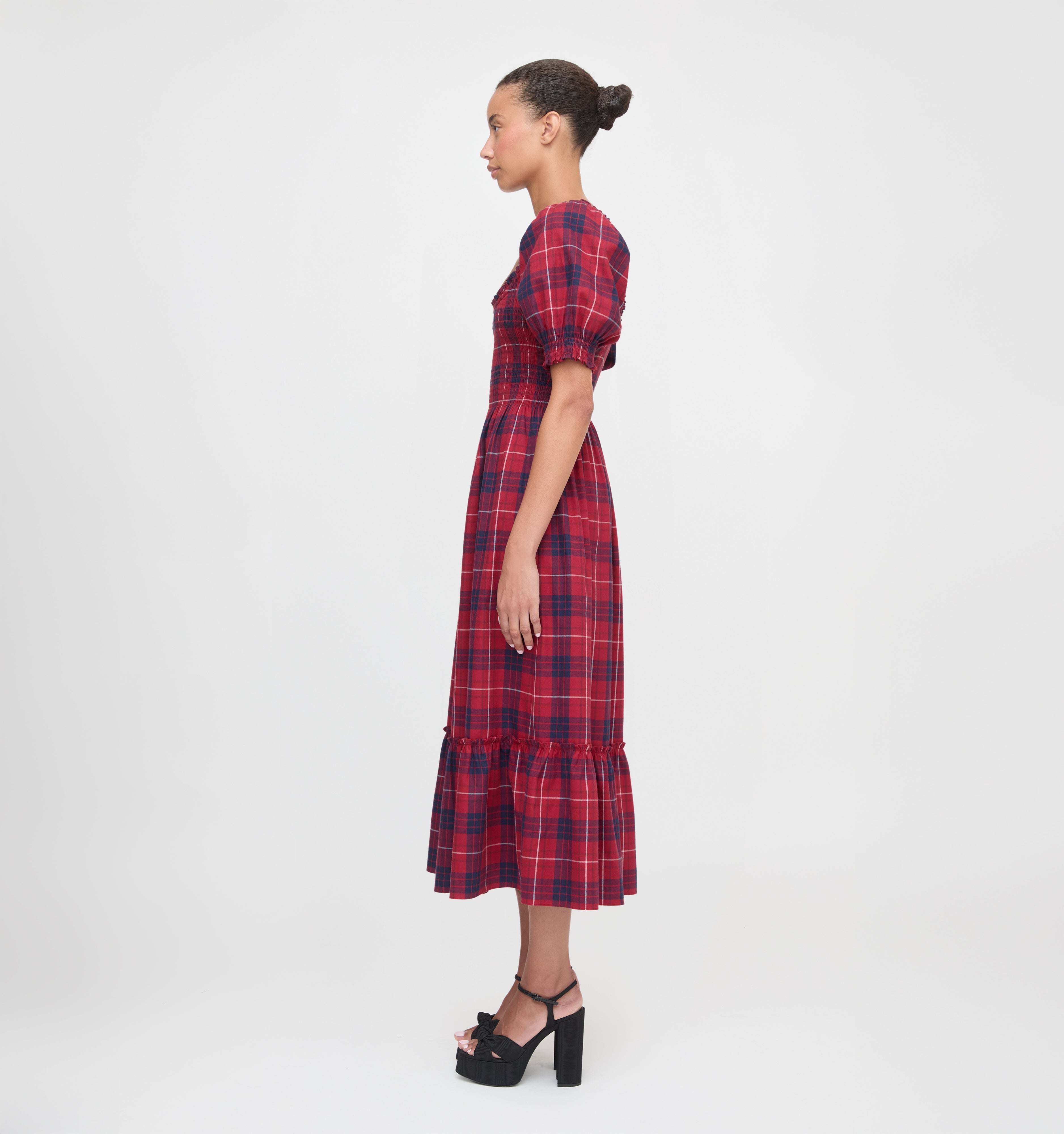 The Louisa Nap Dress - Cherry Tartan