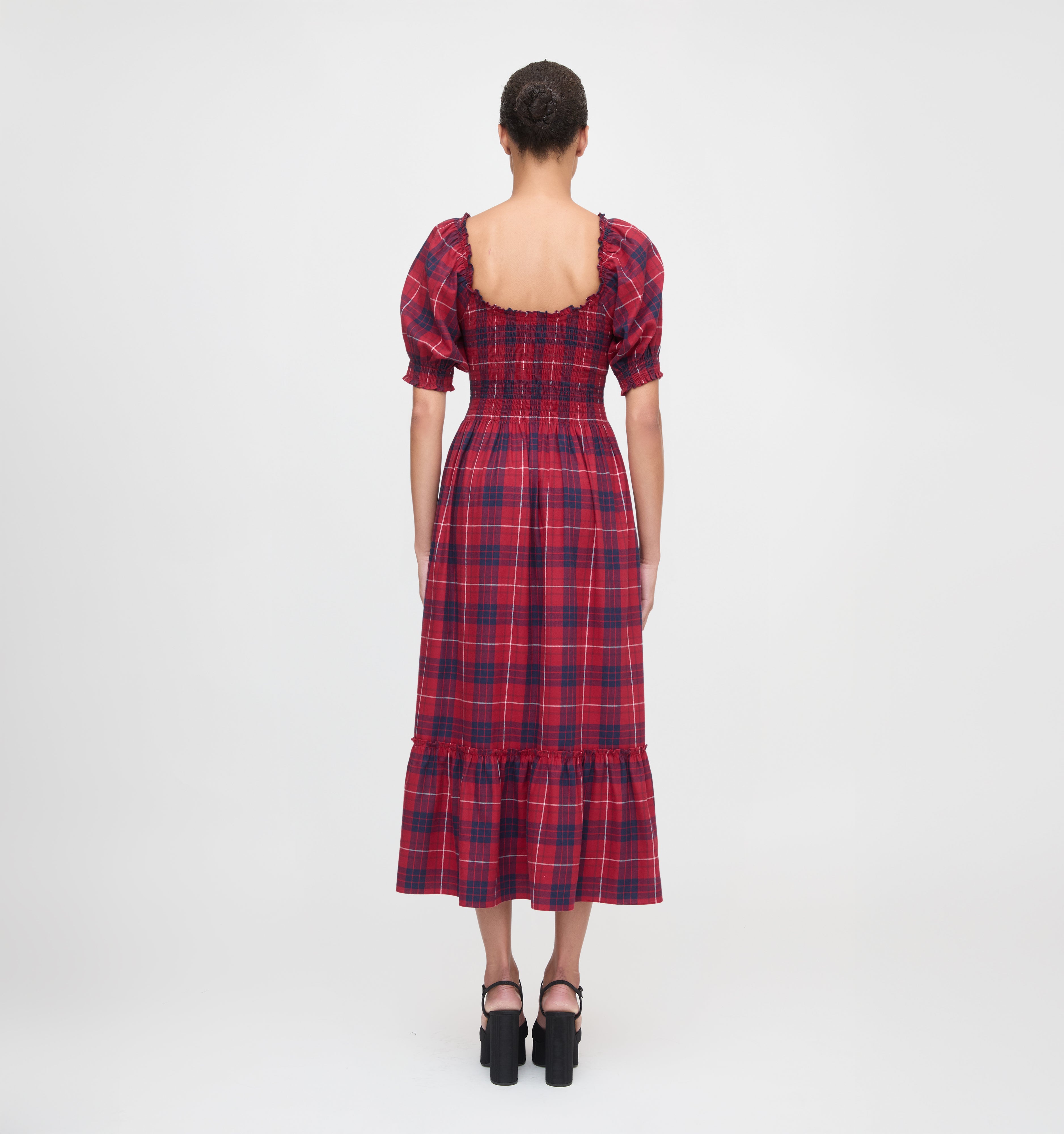 The Louisa Nap Dress - Cherry Tartan