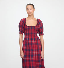 The Louisa Nap Dress - Cherry Tartan