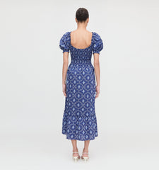 The Louisa Nap Dress - Navy Trellis