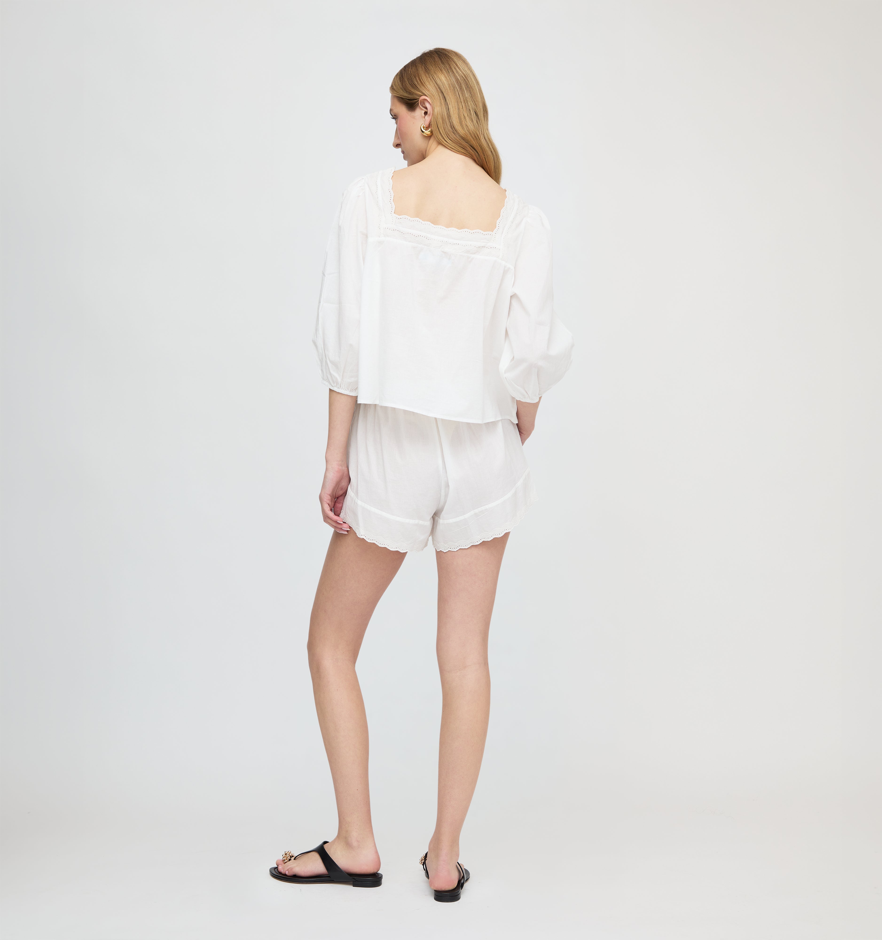 The Maeve Top - White Crisp Voile