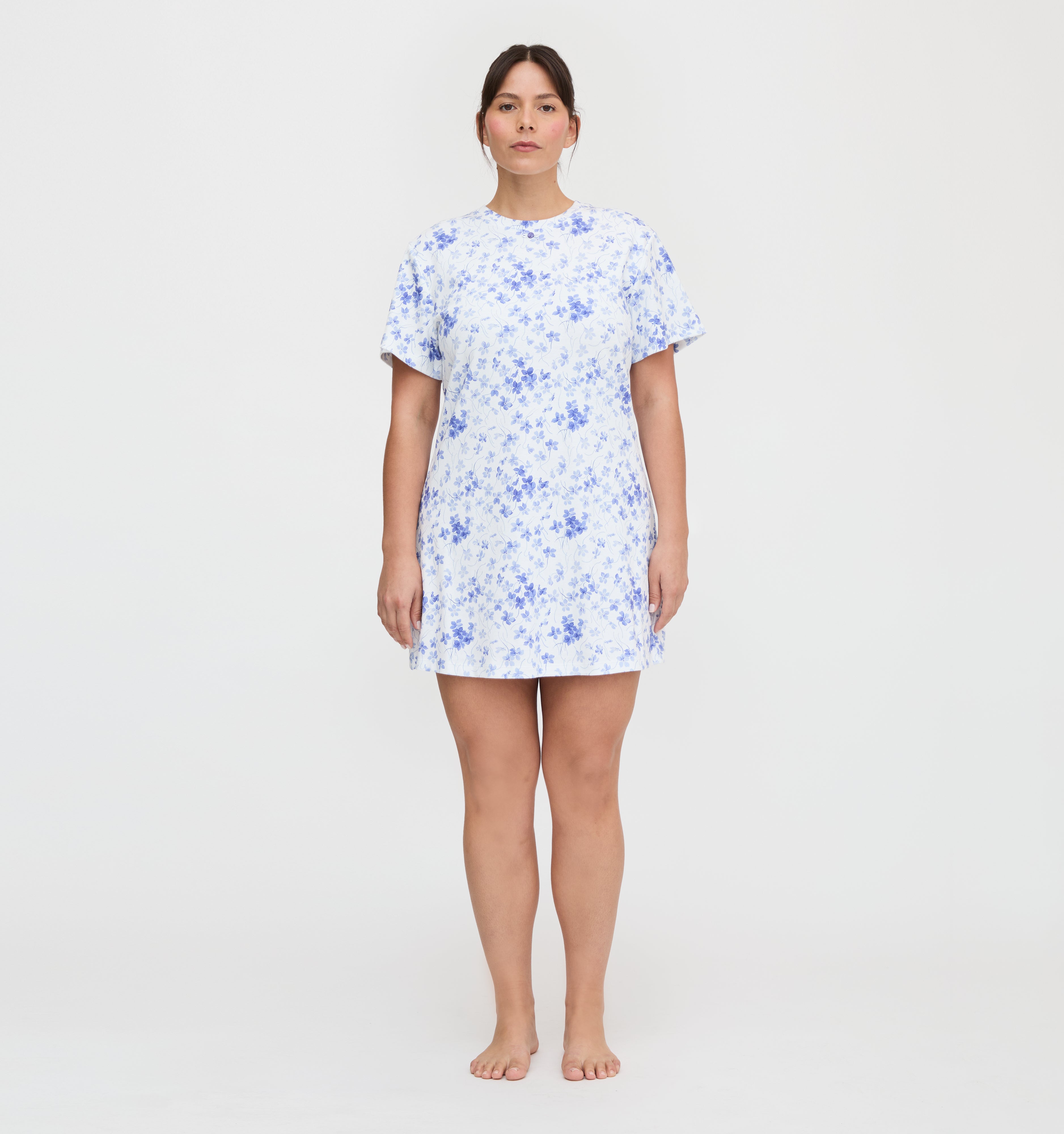 The Maggie Nightgown - Blue Sweet Peas