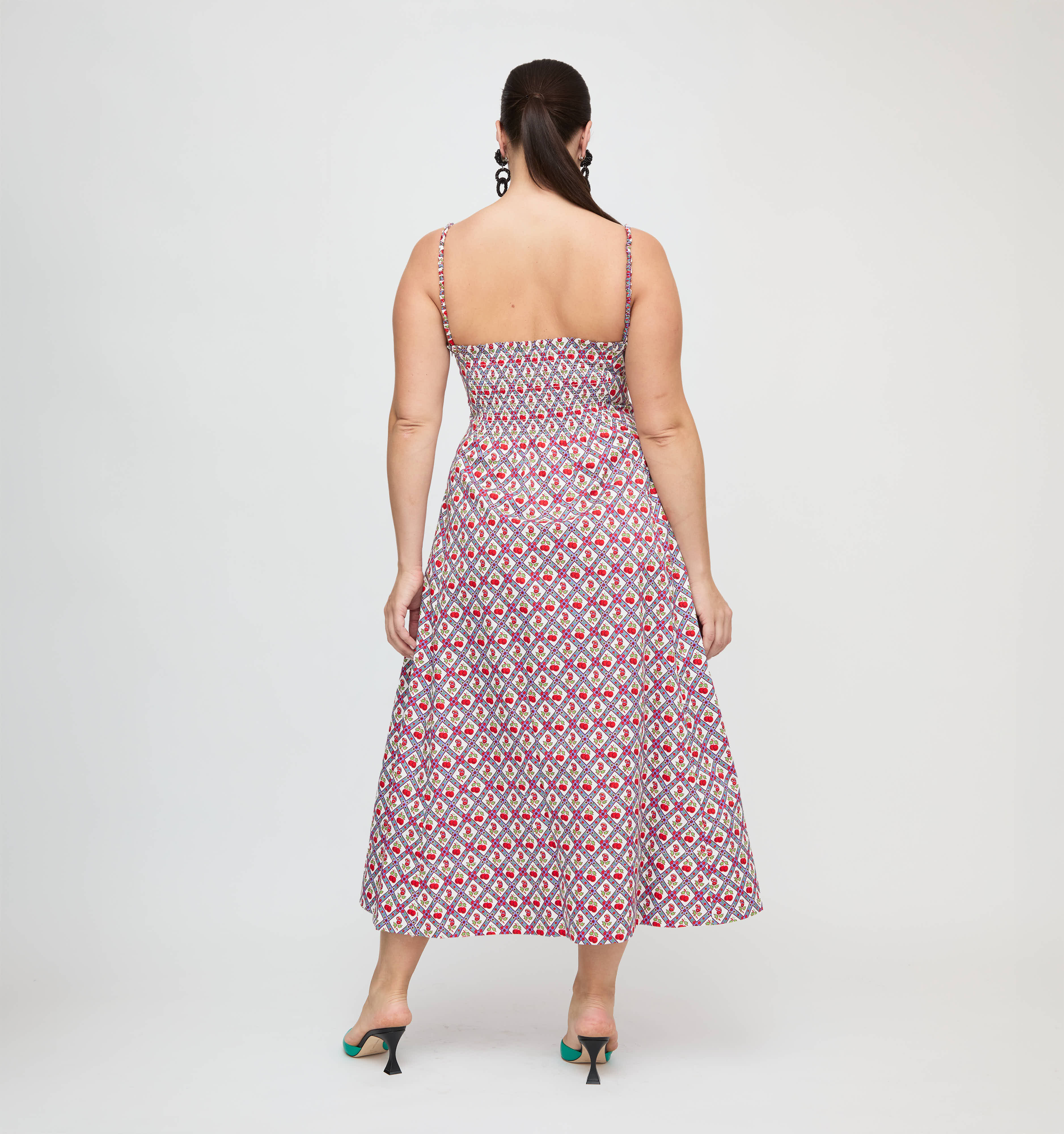 The Maisie Dress - Diamond Cherries Cherry Red