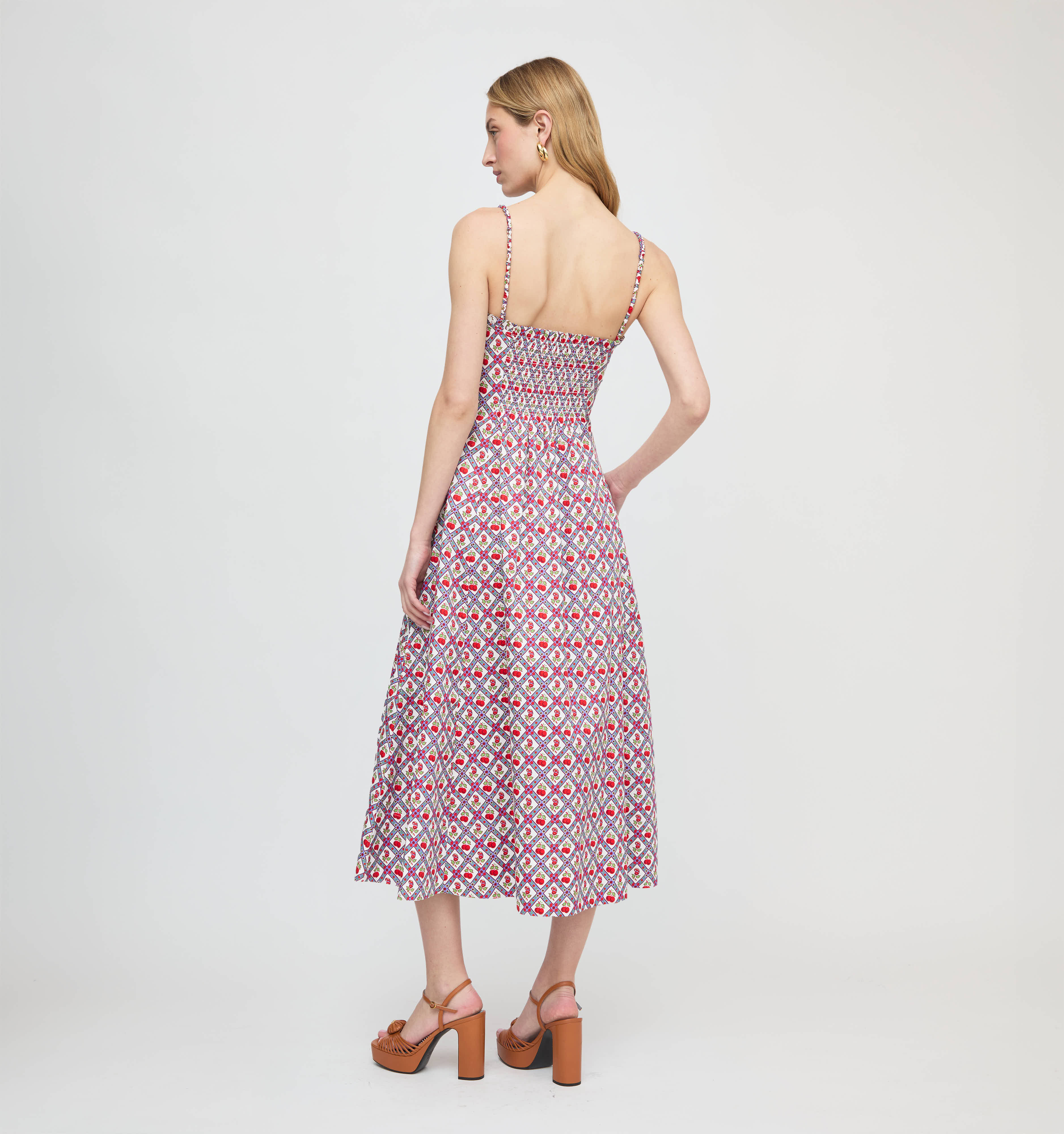 The Maisie Dress - Diamond Cherries Cherry Red