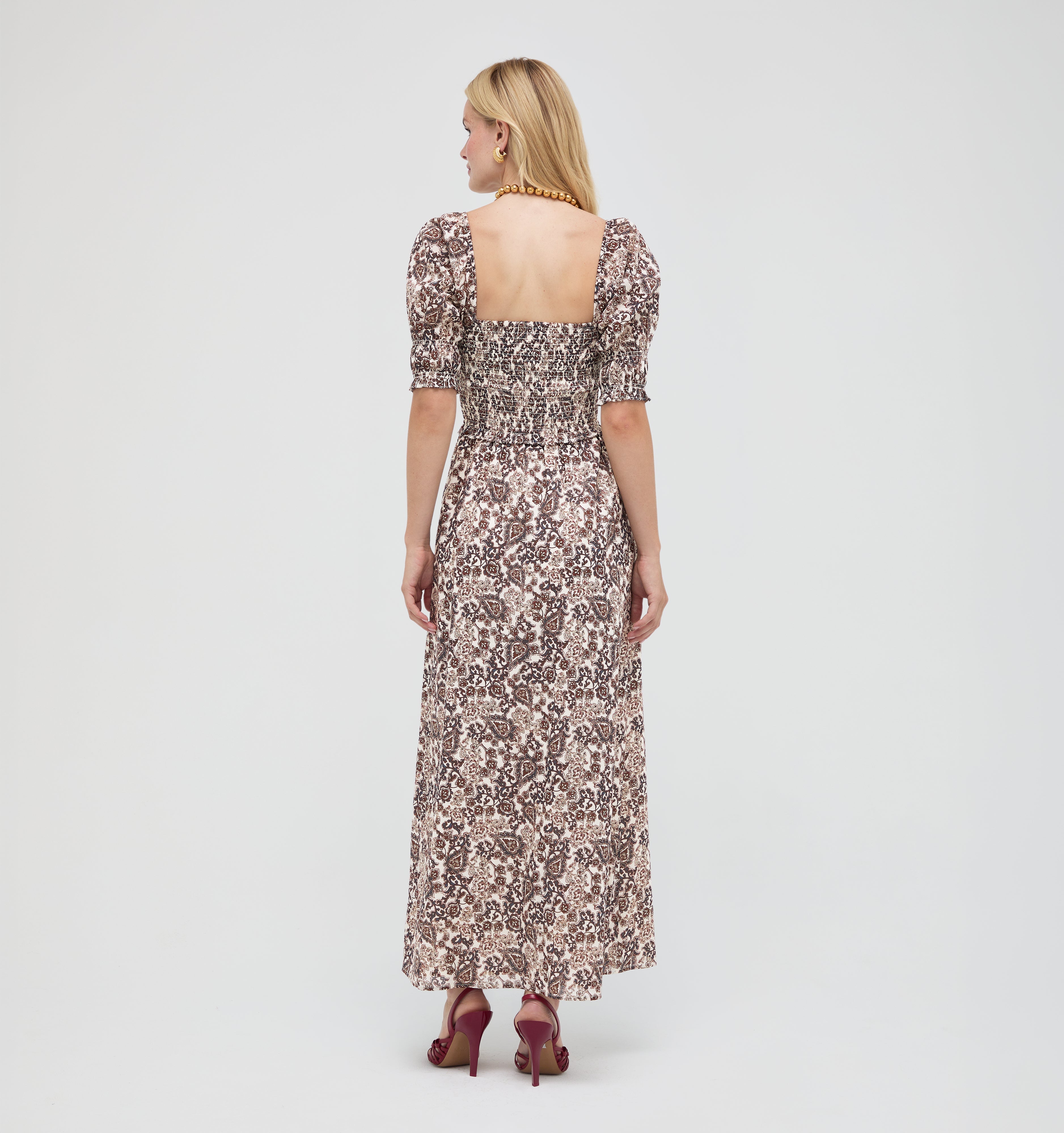 The Malene Nap Dress - Chedworth Paisley Brown