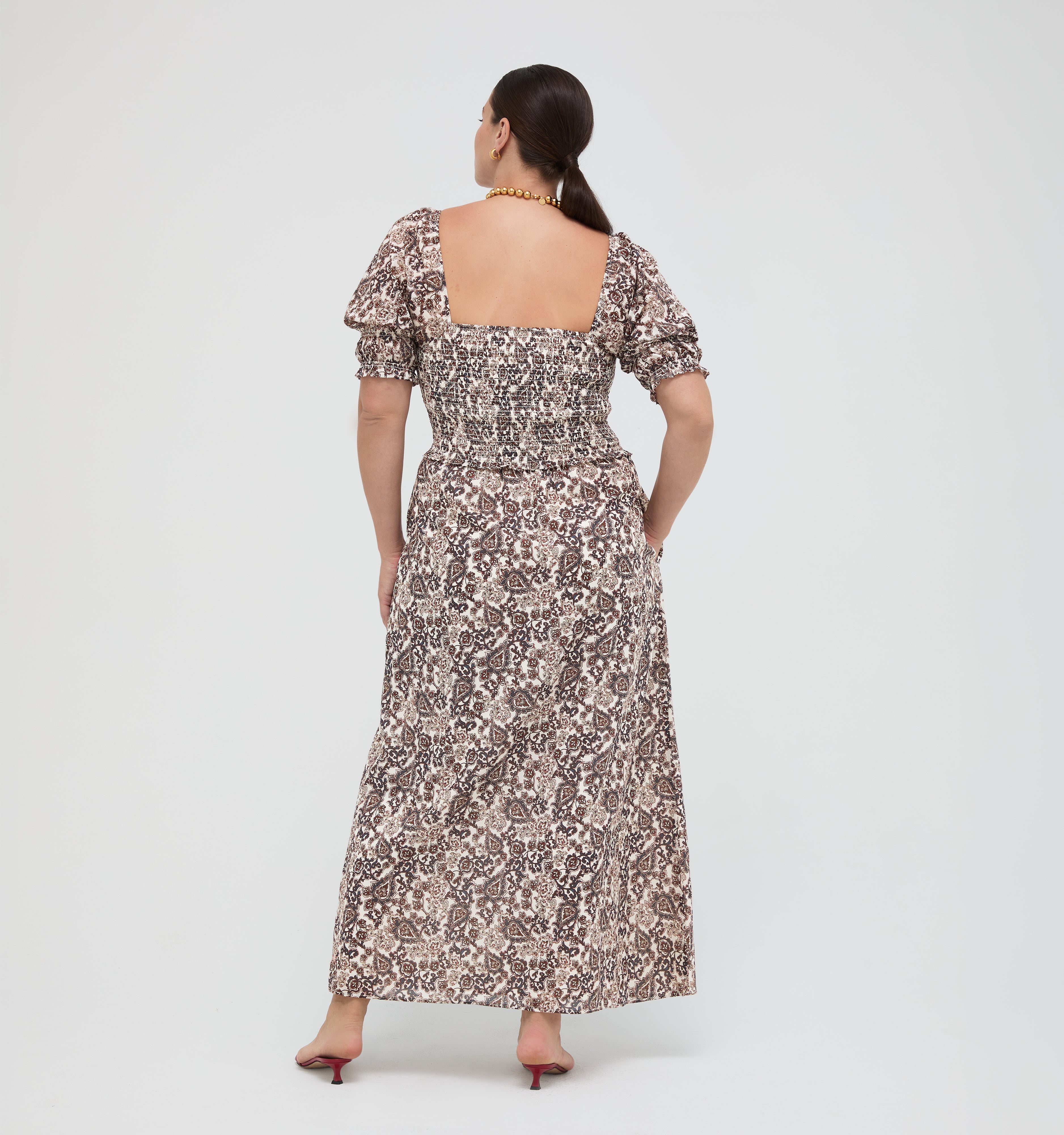 The Malene Nap Dress - Chedworth Paisley Brown