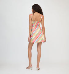The Margot Mini Dress - Sherbet Stripe