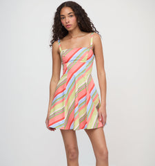 The Margot Mini Dress - Sherbet Stripe