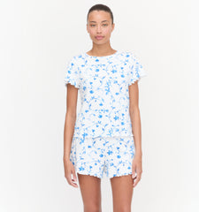 The Nina Pajama Set - Blue Botanical