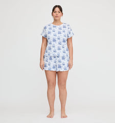 The Nina Pajama Set - Navy Mariner's Toile