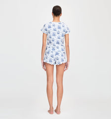 The Nina Pajama Set - Navy Mariner's Toile
