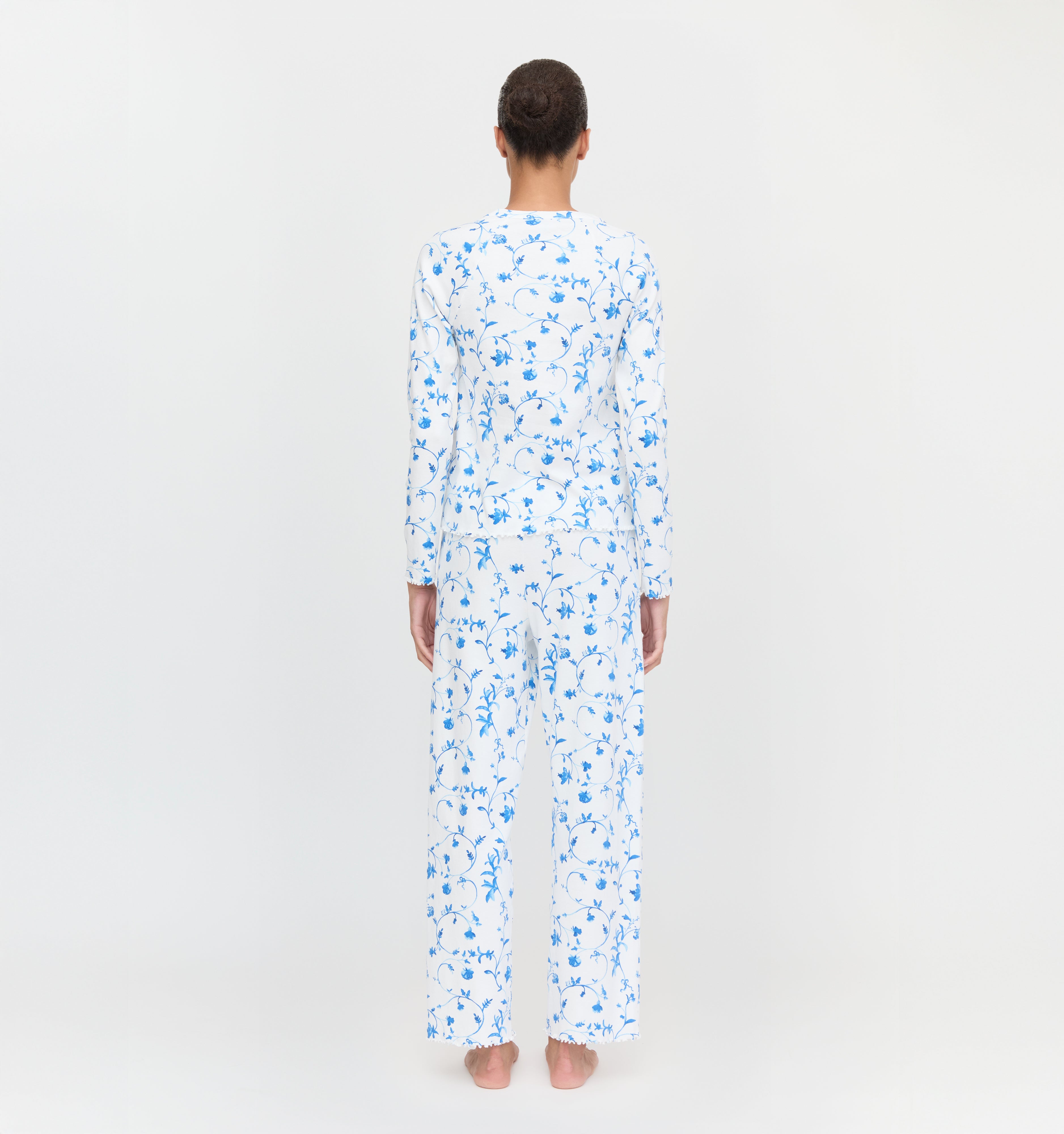 The Olivia Pajama Set - Blue Botanical