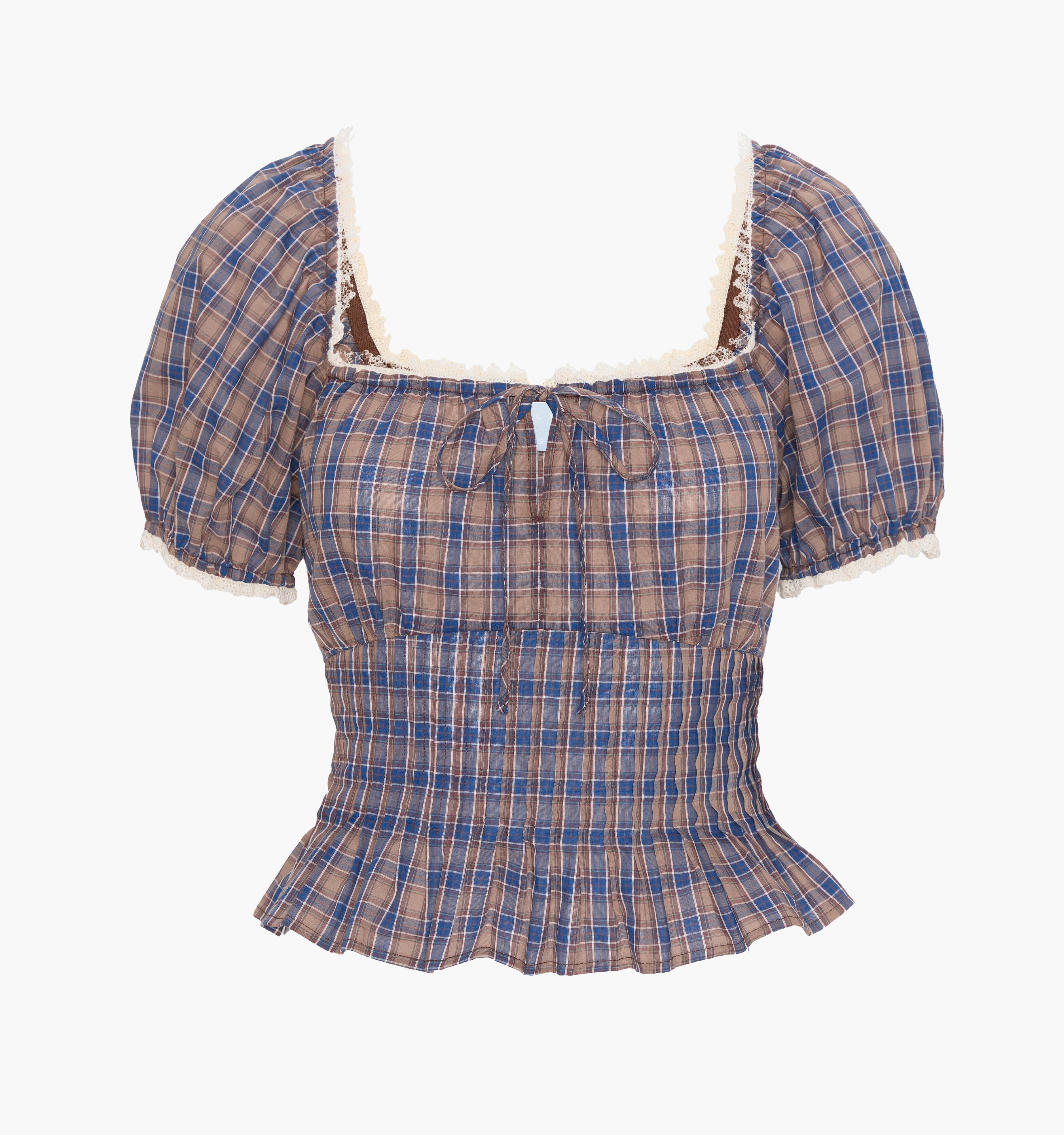 The Paulina Top - Brown Spencer Plaid