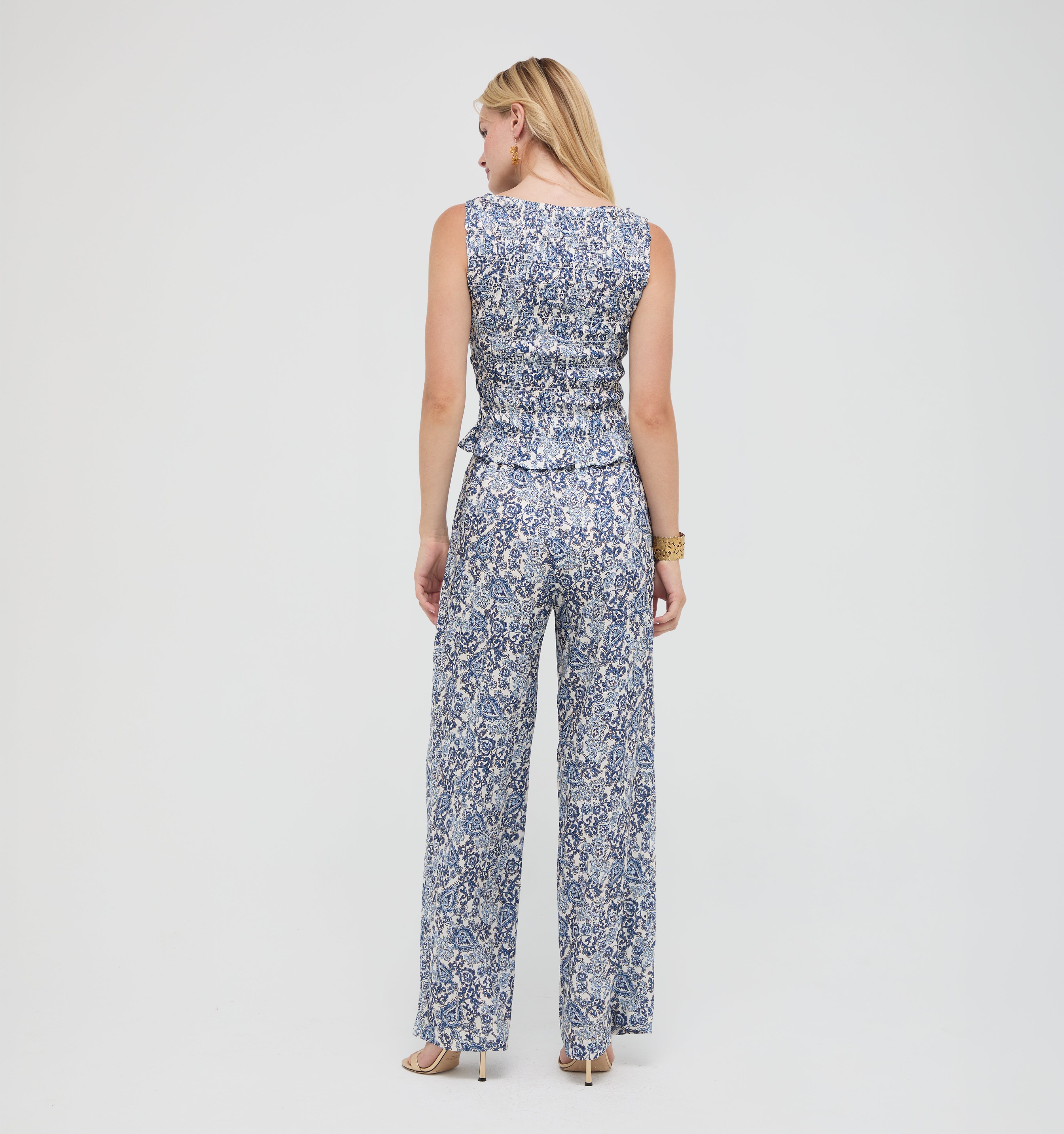 The Maxime Pant - Chedworth Paisley Blue