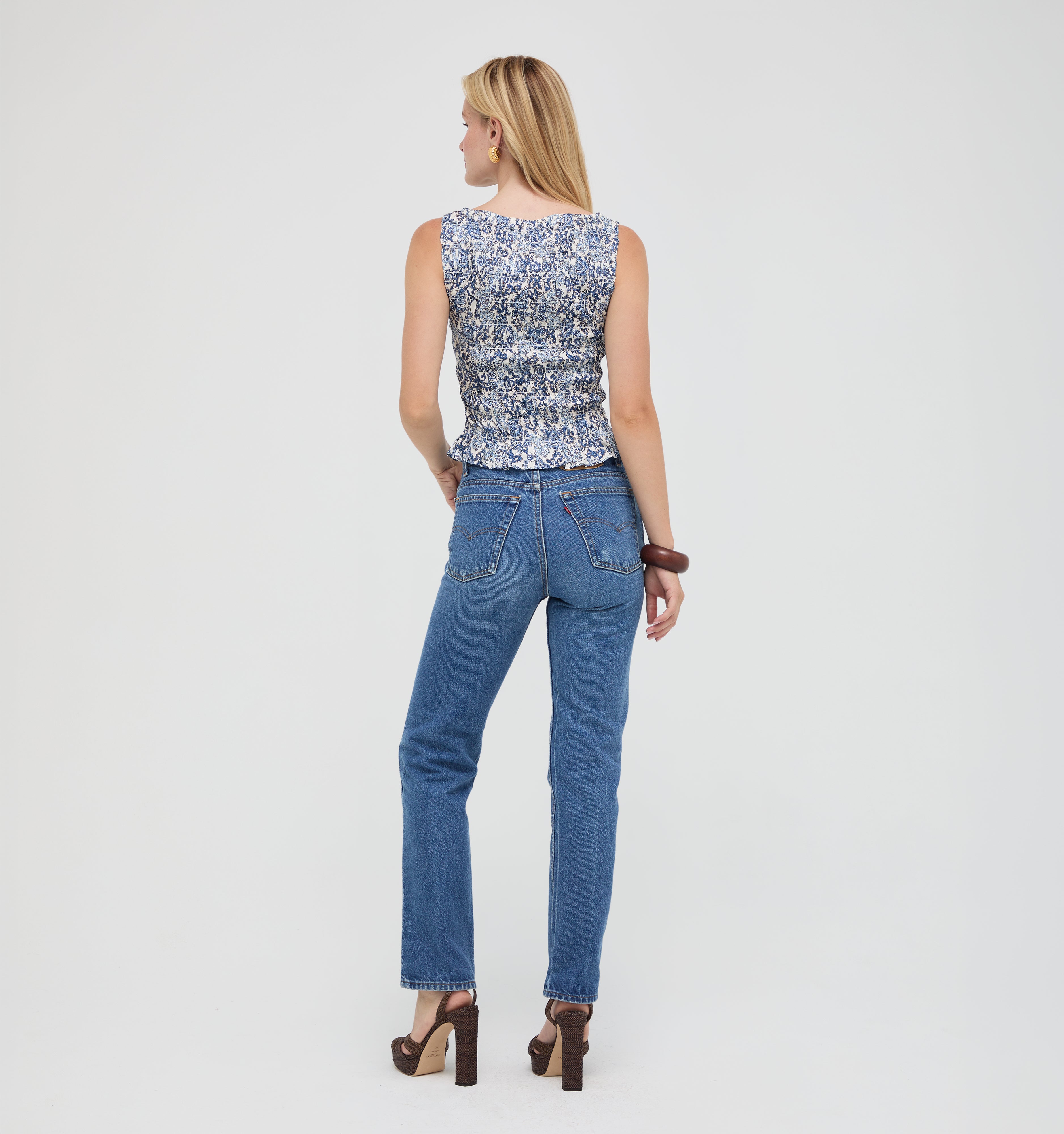The Phoebe Nap Top - Chedworth Paisley Blue