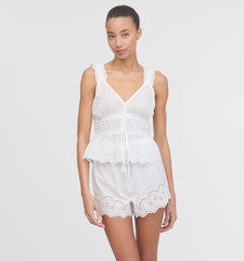 The Oslo Short - White Broderie Voile