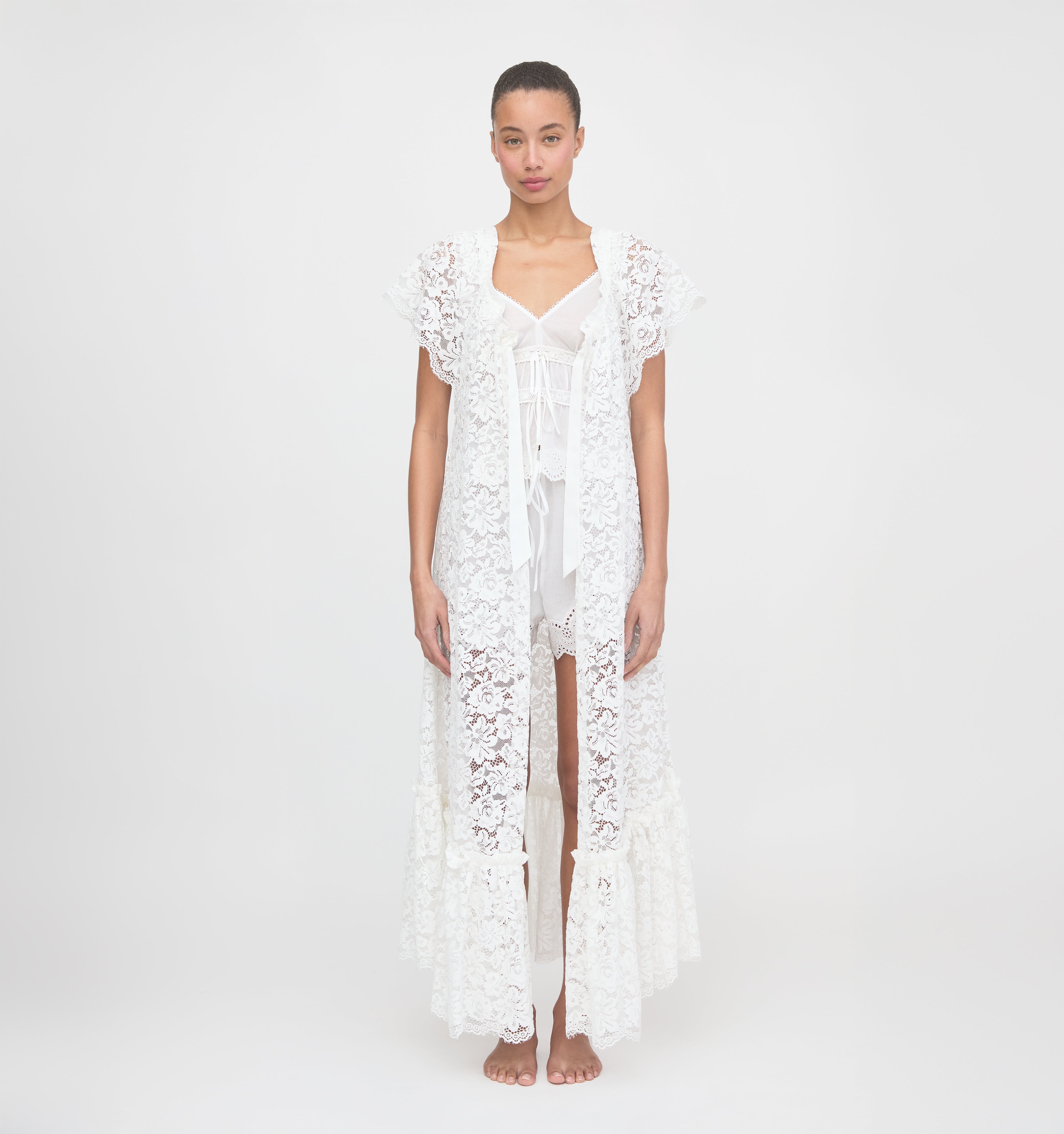 The Lace Coco Duster - White Fleur Lace