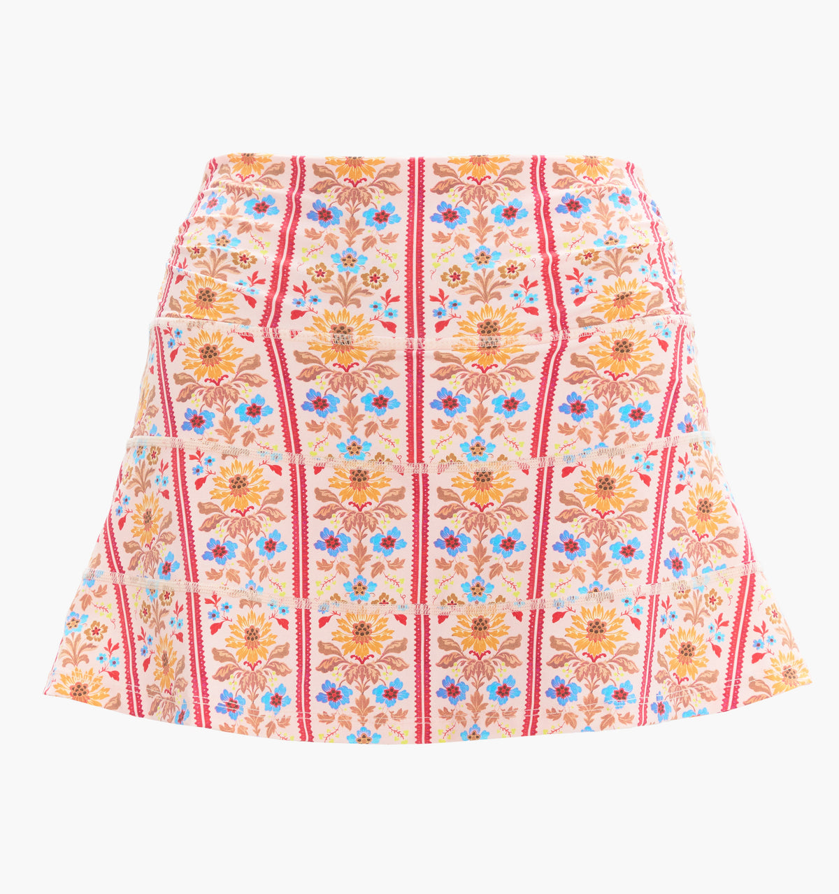 The Riley Pool Skirt - Pink Floral Block Stripe