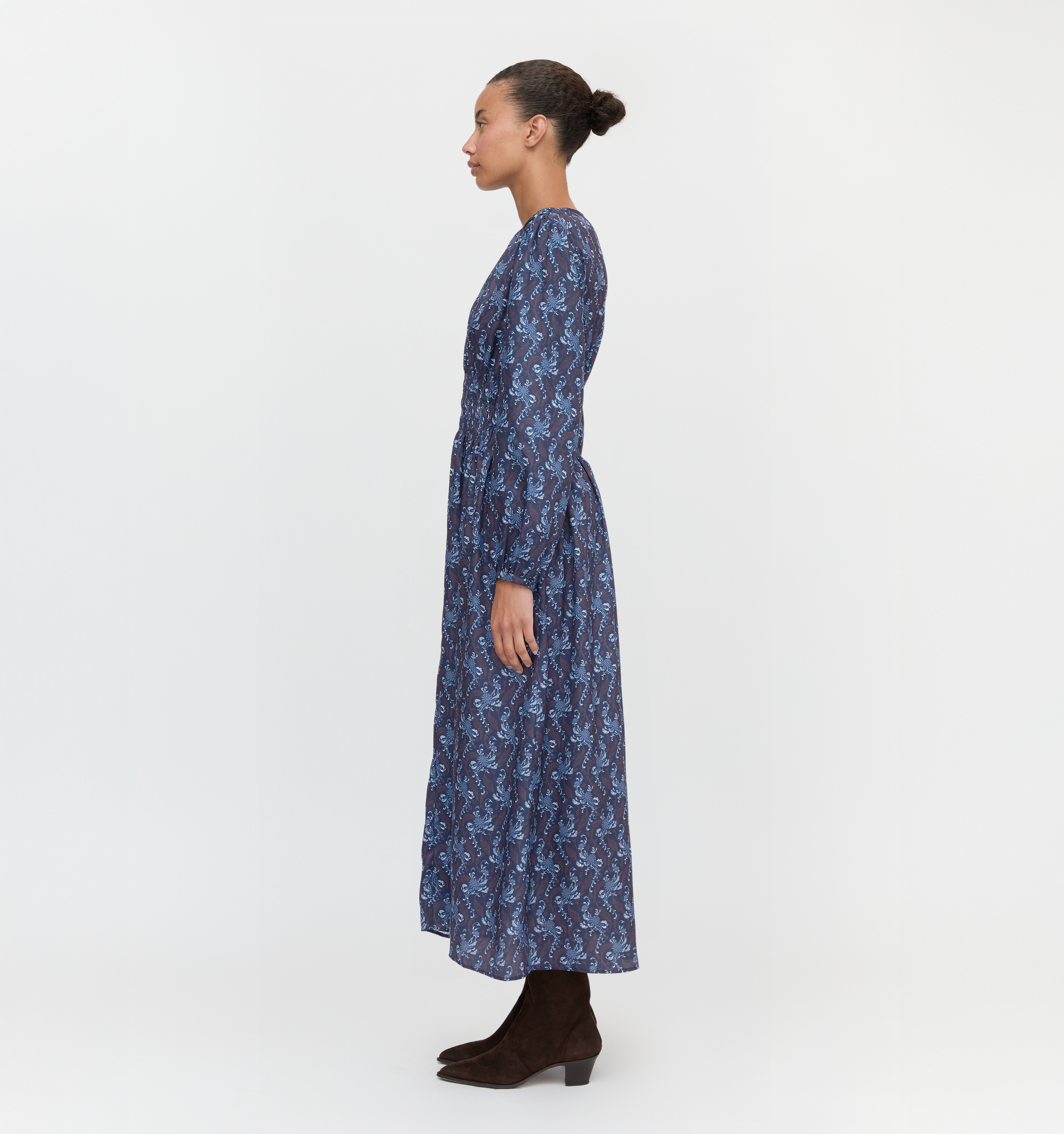 The Rosely Dress - Navy Cala Paisley