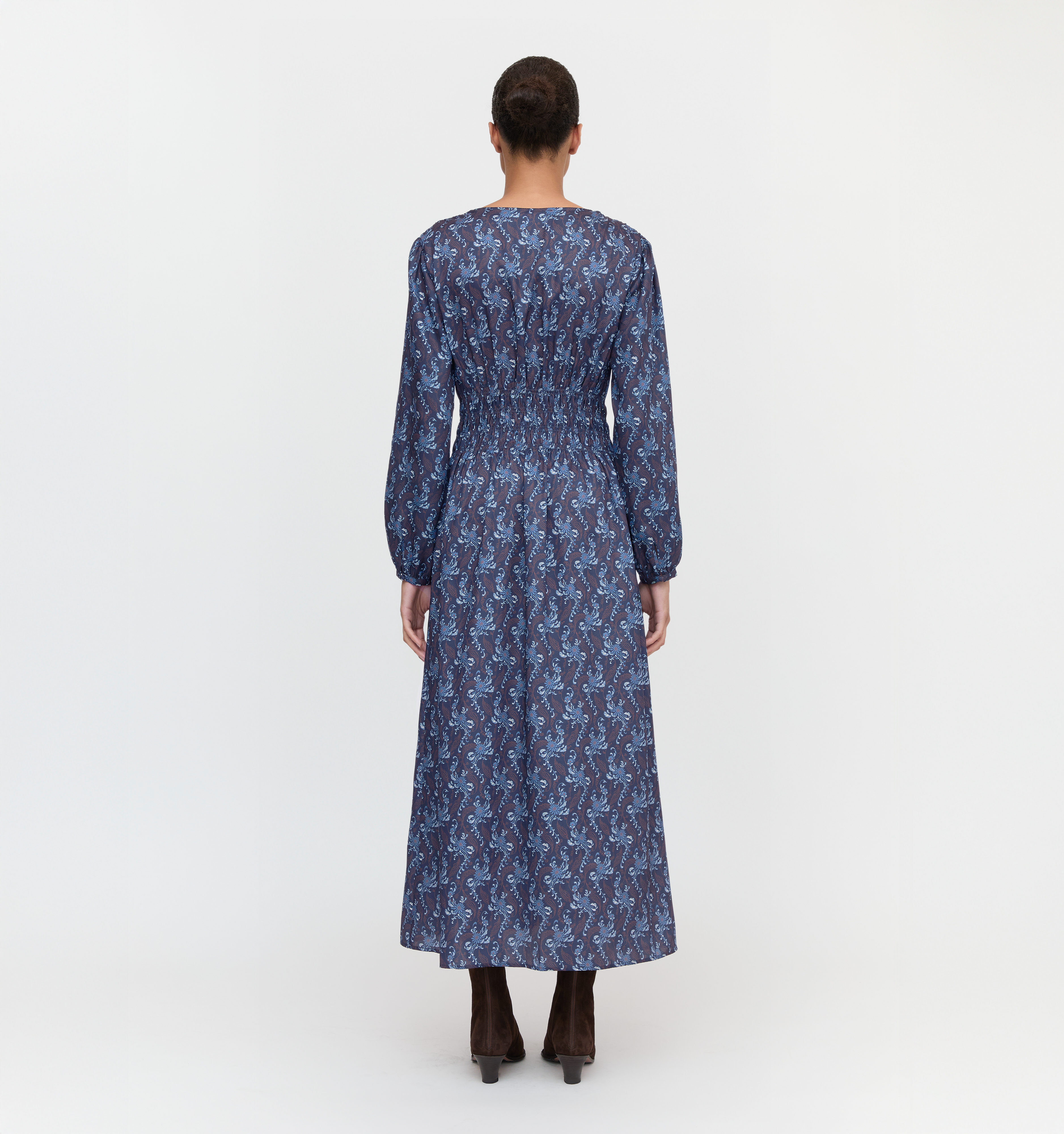 The Rosely Dress - Navy Cala Paisley