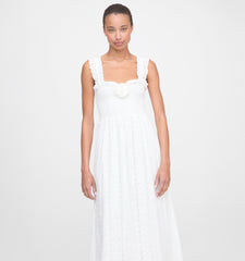 The Rosetta Nap Dress - White Broderie Voile