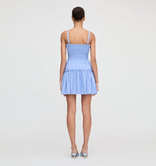 The Seraphina Mini Nap Dress - Bluebird Tonal Seersucker