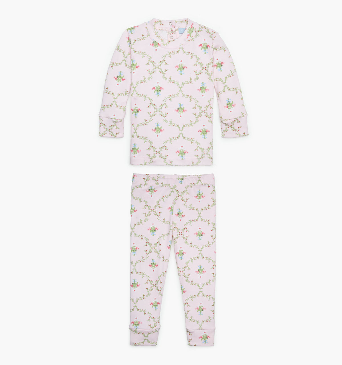 The Baby Sully PJ Set - Light Pink Trellis
