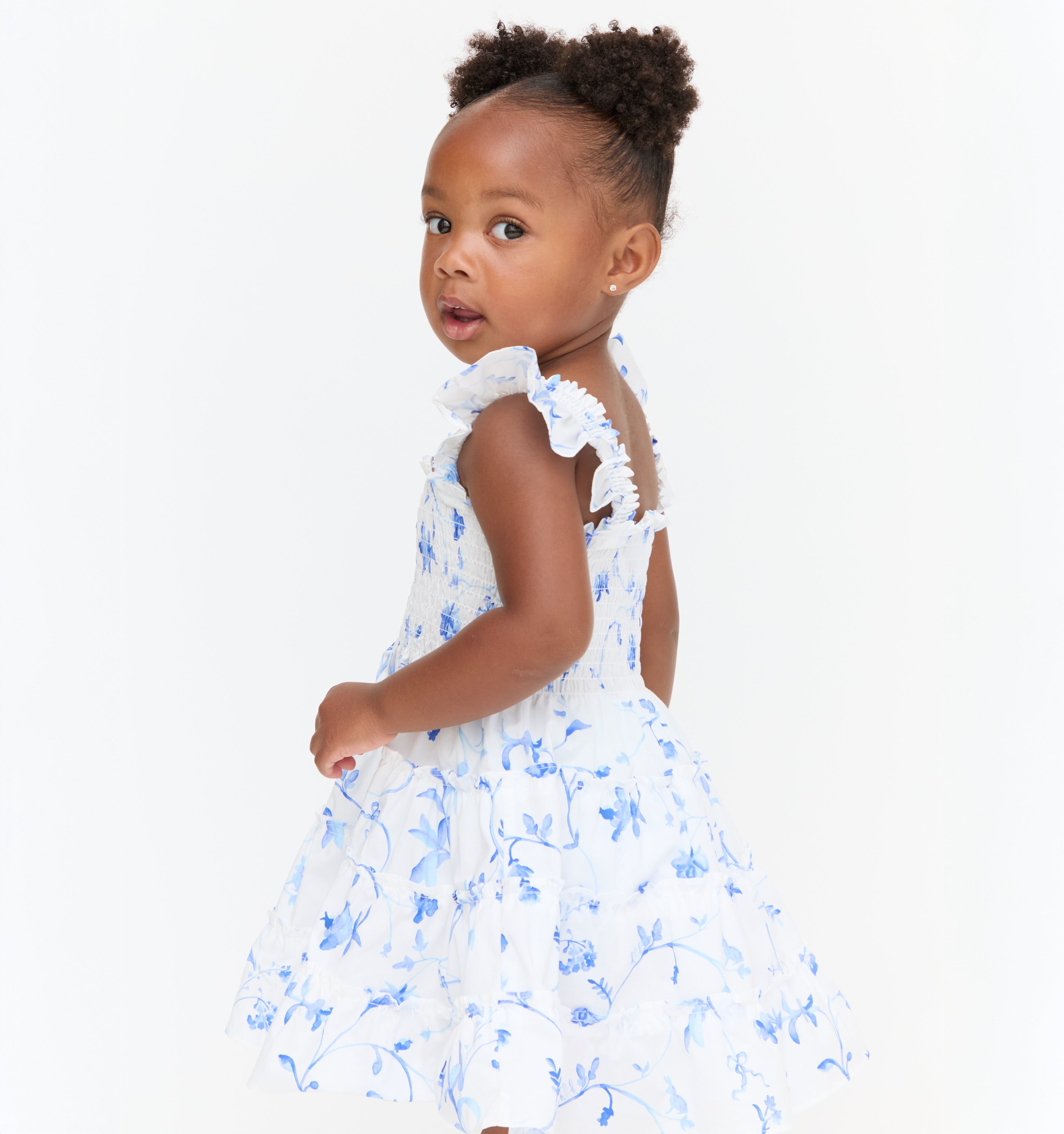 The Baby Ellie Nap Dress - Blue Botanical